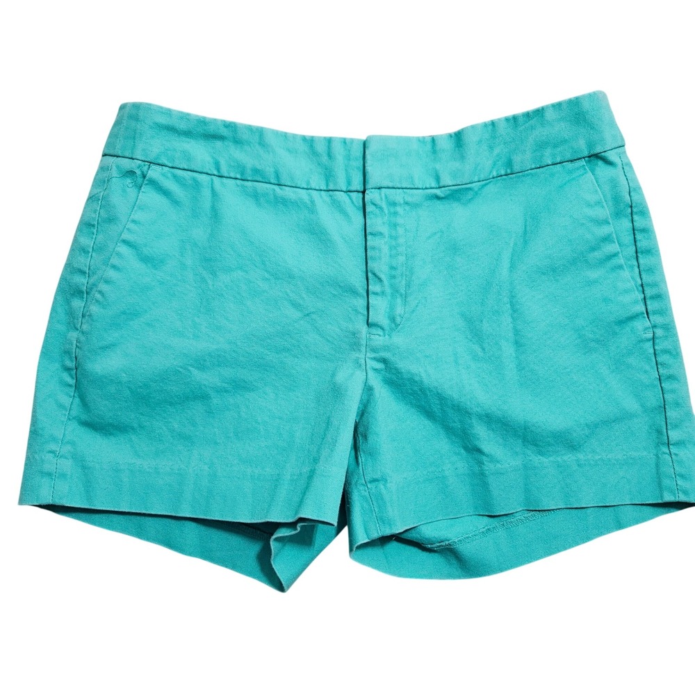 Banana‎ Republic Hampton Fit Teal Green Chino Shorts Womens 6 Cotton Stretch 32W